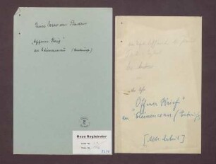 Offener Brief an Georges Clemenceau von Prinz Max von Baden