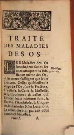 Traité Des Maladies Des Os : Dans Lequel On A Représenté les Appareils & les Machines qui conviennent à leur guérison, 1
