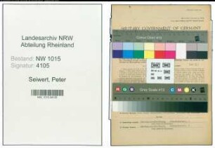 Entnazifizierung Peter Seiwert , geb. 18.10.1897 (Stadtinspektor)