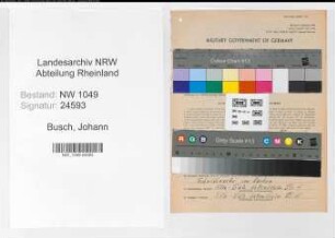 Entnazifizierung Johann Busch , geb. 17.05.1891 (Polizeibeamter)