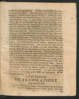 Caput Tertium. De Translatione Henochi.
