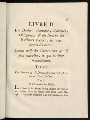 47-62, Titre I. - Titre II.