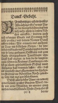 Danck-Gebeht.