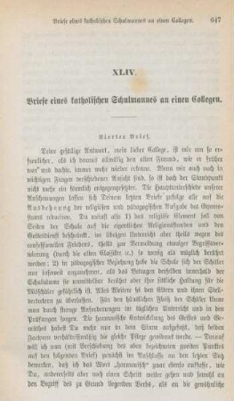 647-665 Briefe eines katholischen Schulmannes an einen Collegen : vierter Brief