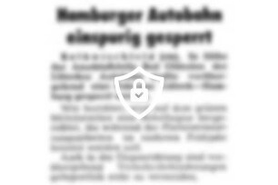 Hamburger Autobahn einspurig gesperrt
