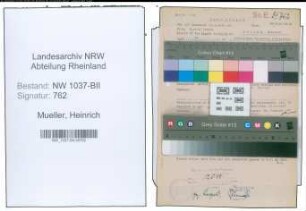 Entnazifizierung Heinrich Mueller , geb. 14.11.1909 (Angestellter)
