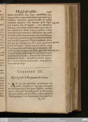 Chapitre III. Que siginifie le Royaume des cieux.