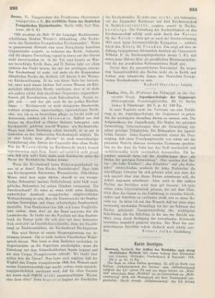233-234 [Rezension] Berner, Max, Die rechtliche Natur des Deutschen Evangelischen Kirchenbundes