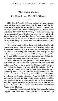 Vierzehntes Kapitel. Die Methode des Unendlich-Kleinen.