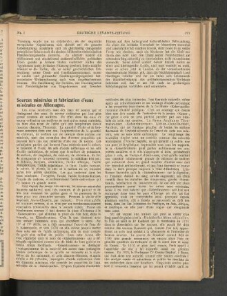 Sources minerales et fabrication d´eaux minerales en Allemagne.
