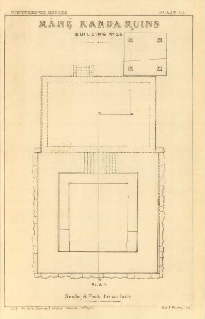Plate LI. Mânê Kanda ruins. Building No. 25. Plan.