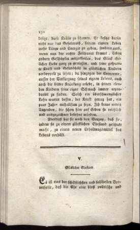 V. Glücklicher Ehestand.