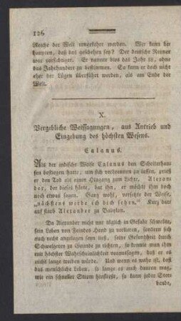 X. Vergebliche Weissagungen, aus Antrieb und Eingebung des höchsten Wesens