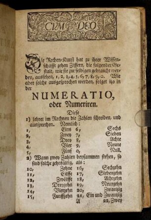 Numeratio, oder Numeriren