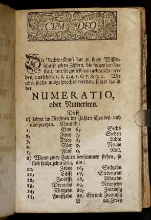 Numeratio, oder Numeriren