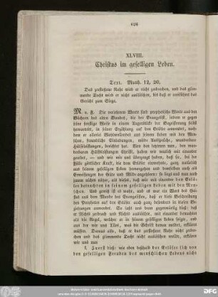 XLVIII. Christus im geselligen Leben.