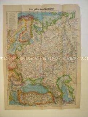 Politisch-geografische Karte vom europäischen Teil der UdSSR (Tornisterschrift der Wehrmacht)