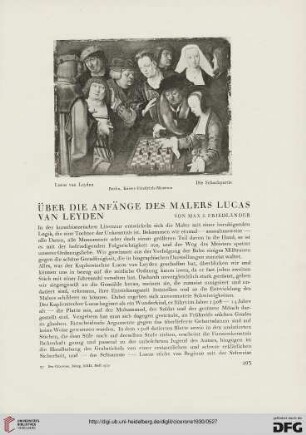 22: Über die Anfänge des Malers Lucas van Leyden