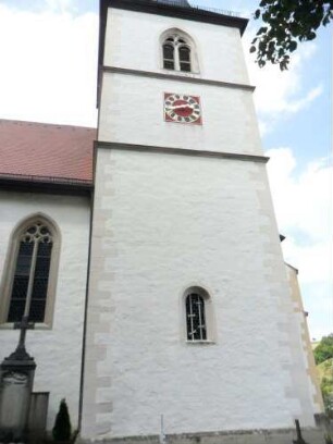 Kirchturm von Süden in Übersicht (einst Chorturm mit Turmchor)
