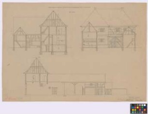 Kandel ([Landkreis] Germersheim): Bauernanwesen. Haupthaus (drei Schnitte)
