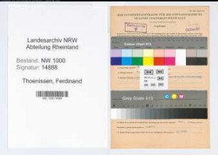 Entnazifizierung Ferdinand Thoenissen, geb. 14.06.1909 ()