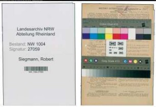 Entnazifizierung Robert Siegmann , geb. 18.05.1884 (Gelderheber)
