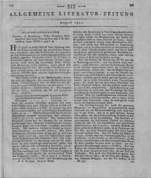 Benzenberg, J. F.: Über Preußens Geldhaushalt und neues Steuersystem. Leipzig: Brockhaus 1820