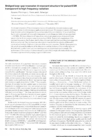 Bridged loop–gap resonator : a resonant structure for pulsed ESR transparent to high-frequency radiation