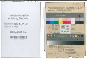 Entnazifizierung Karl Backeshoff , geb. 18.03.1882 (Stadtsekretaer)