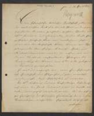 Brief von Heynich und Ludolf von Verein zur Beförderung des Gartenbaus i.d. Preußischen Staaten (Berlin) an Regensburgische Botanische Gesellschaft
