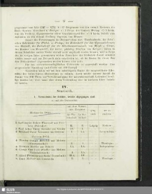 IV. Statistik