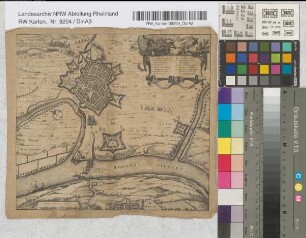Festungsplan von Wesel, Rhein: Plan der Festung Wesel mit umliegenden Festungswerken