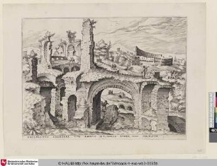 Prospectus Colossaei cum Aedibus et Variis Ruinis illi Contiguis [Ansicht des Kolosseums, vom Palatin aus gesehen; View of the Colosseum, from the Palatine]