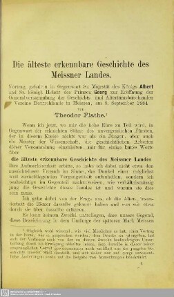 Die älteste erkennbare Geschichte des Meißner Landes