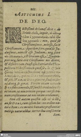 Articulus I. De Deo