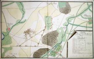 WHK 39 Preußische Revüen und Manöver: Plan des von Major von Tempelhof erstellten Polygons mit den Attacken nördlich von Berlin, 1782