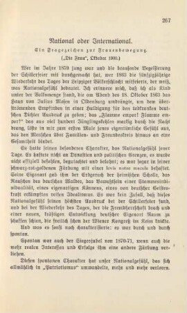 National oder International