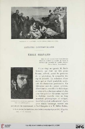 4. Pér. 8.1912: Émile Bernard : artistes contemporains