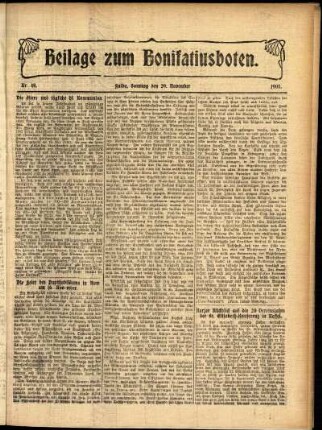 Zweite Ausgabe vom Sonntag, den 29. November 1908.