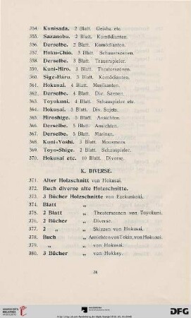 K. Diverse (Nr. 371-491)