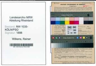Entnazifizierung Reiner Wilkens , geb. 17.10.1889 (Kaufmaennischer Angestellter)