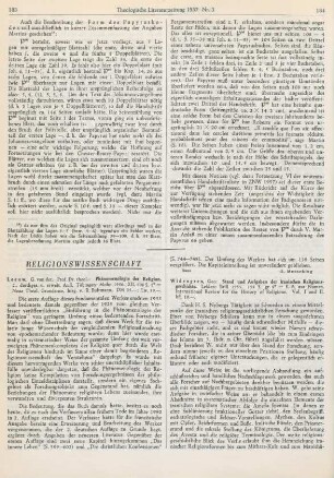 184-185 [Rezension] Widengren, Geo, Stand und Aufgaben der iranischen Religionsgeschichte