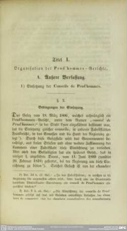 Titel I. Organisation der Prud´hommes - Gerichte
