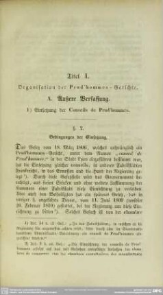 Titel I. Organisation der Prud´hommes - Gerichte