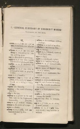 I. General Glossary of Sanskrit Words