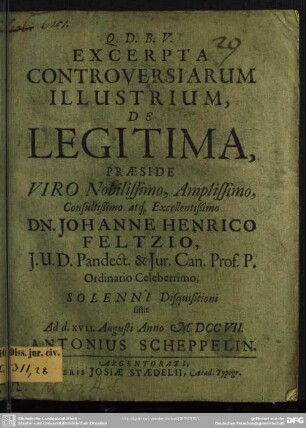 Excerpta Controversiarum Illustrium, De Legitima