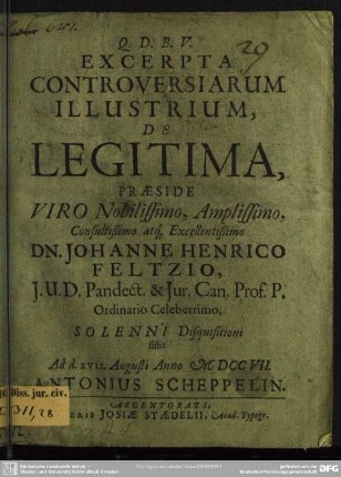 Excerpta Controversiarum Illustrium, De Legitima
