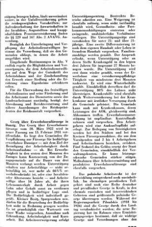 Gesetz über Erwebslosenfürsorge in Dankzig [Arbeits- und Berufsfürsorge]