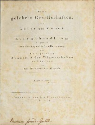 Ueber gelehrte Gesellschaften, ihren Geist und Zweck