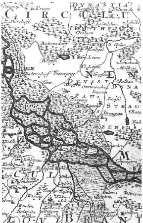 Karte der Markgrafschaft Niederlausitz, Seutter, Mitte 18. Jh.